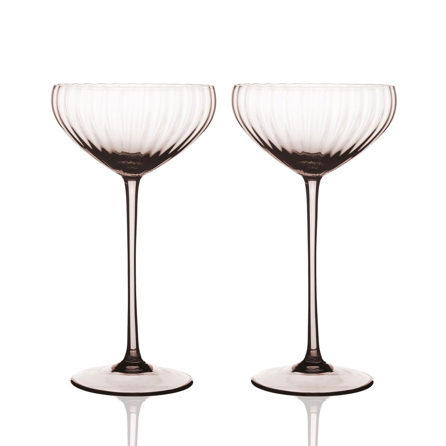Caskata Quinn Optic Coupe Cocktail Glasses Set of 2 Mocha GL-OCOUP-600, MPN: GL-OCOUP-600, 81732501…