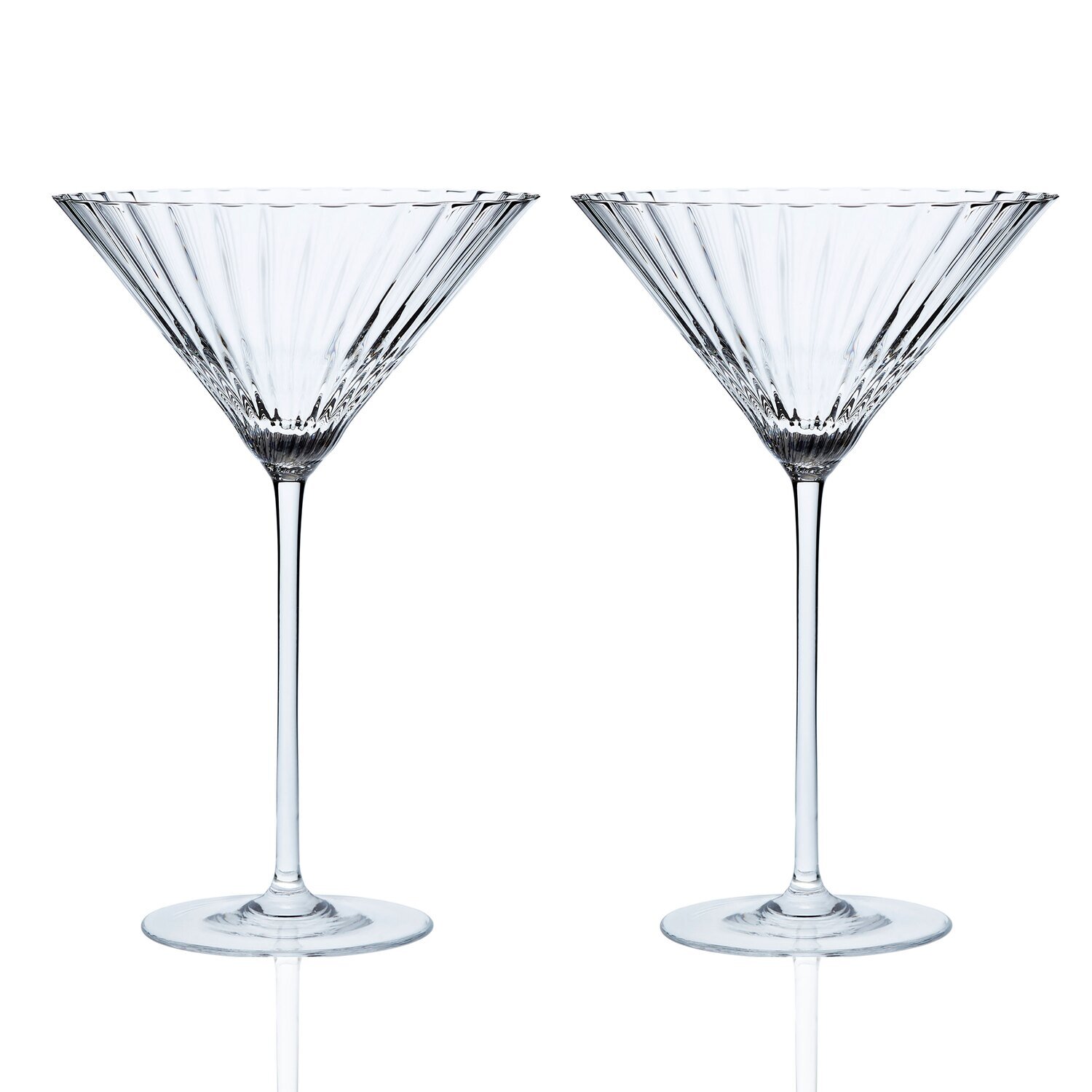 Caskata Quinn Optic Martini Glasses Set of 2 Clear GL-OMARTINI-00