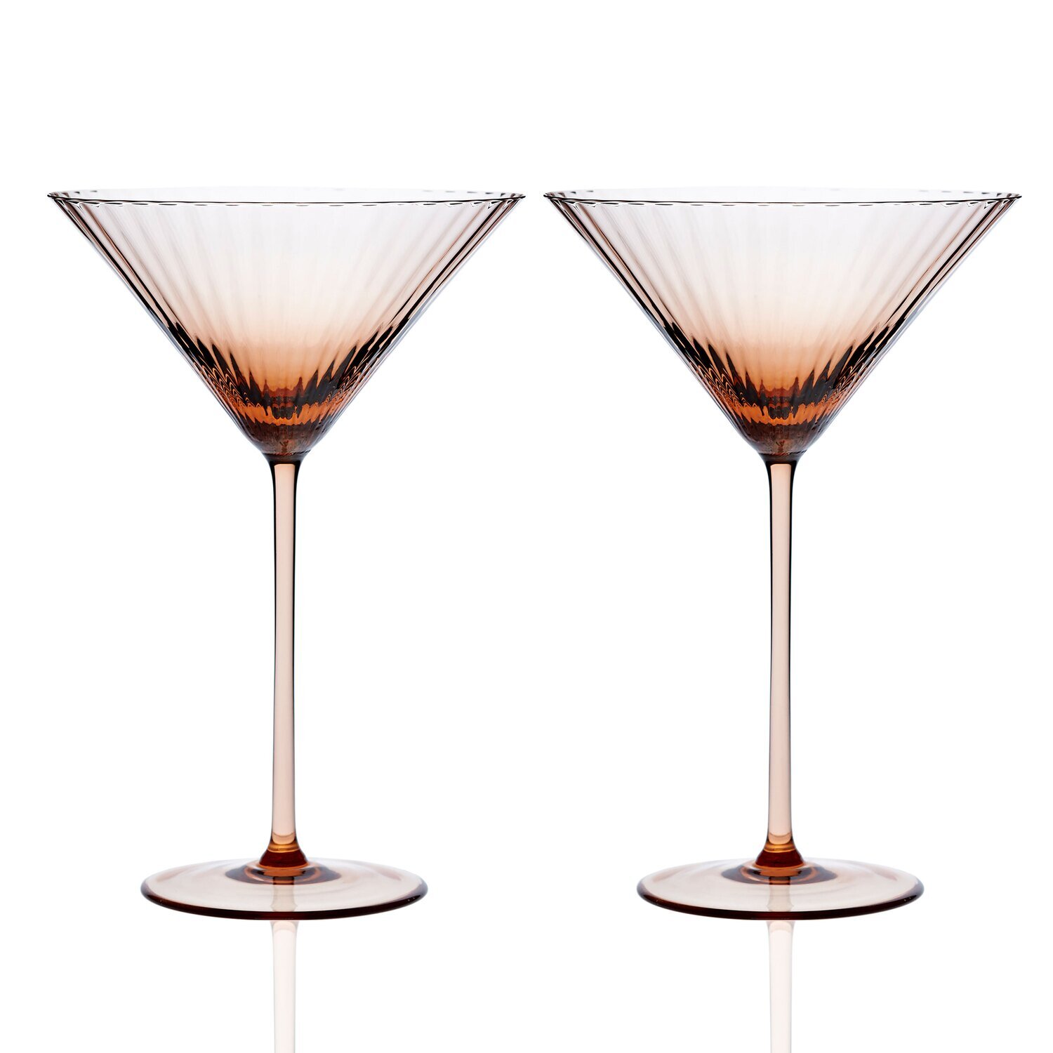 Caskata Quinn Optic Martini Glasses Set of 2 Amber GL-OMARTINI-20, MPN: GL-OMARTINI-20, 817325013802