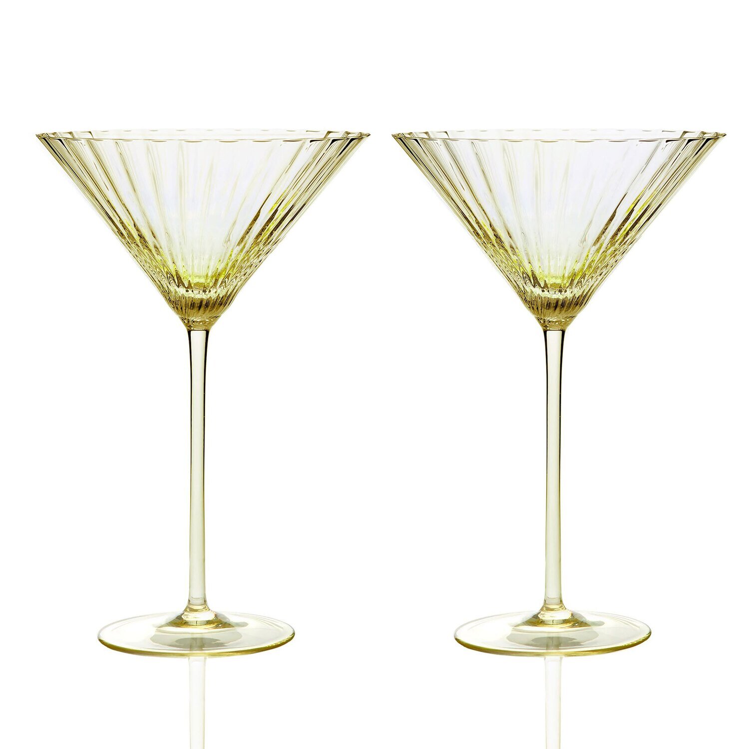 Caskata Quinn Optic Martini Glasses Set of 2 Citrine GL-OMARTINI-50, MPN: GL-OMARTINI-50, 817325015…