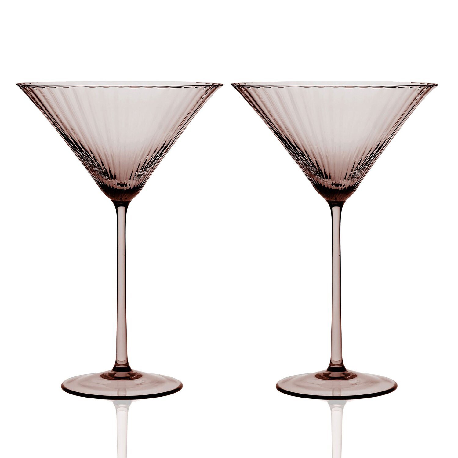 Caskata Quinn Optic Martini Glasses Set of 2 Mocha GL-OMARTINI-60, MPN: GL-OMARTINI-60, 817325015790