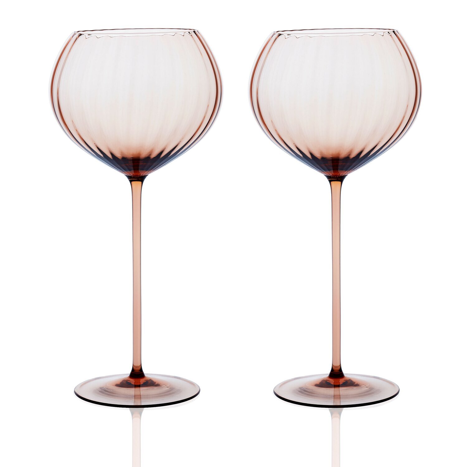 Caskata Quinn Optic Red Wine Glasses Set of 2 Amber GL-ORWIN-200