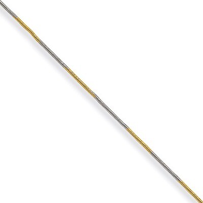 White &amp; Yellow Rhodium over Brass 1.00mm 2 color plated Snake Chain SRN209 by Chisel, MPN: SRN209, …
