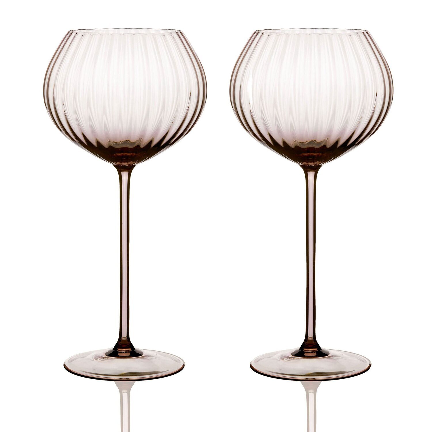 Caskata Quinn Optic Red Wine Glasses Set of 2 Mocha GL-ORWIN-600