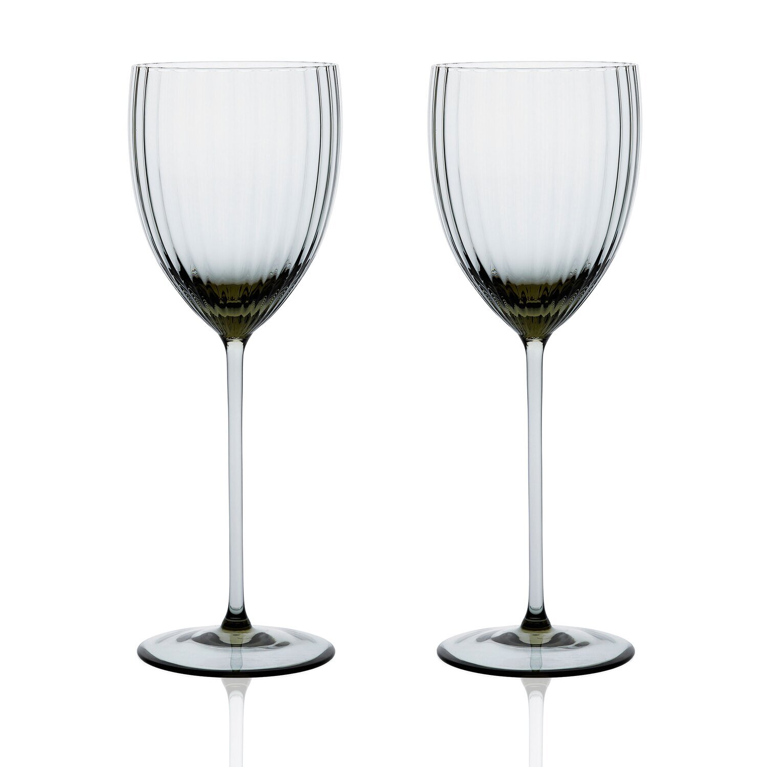 Caskata Quinn Optic White Wine Glasses Set of 2 Smoke GL-OWWIN-100, MPN: GL-OWWIN-100, 817325010290