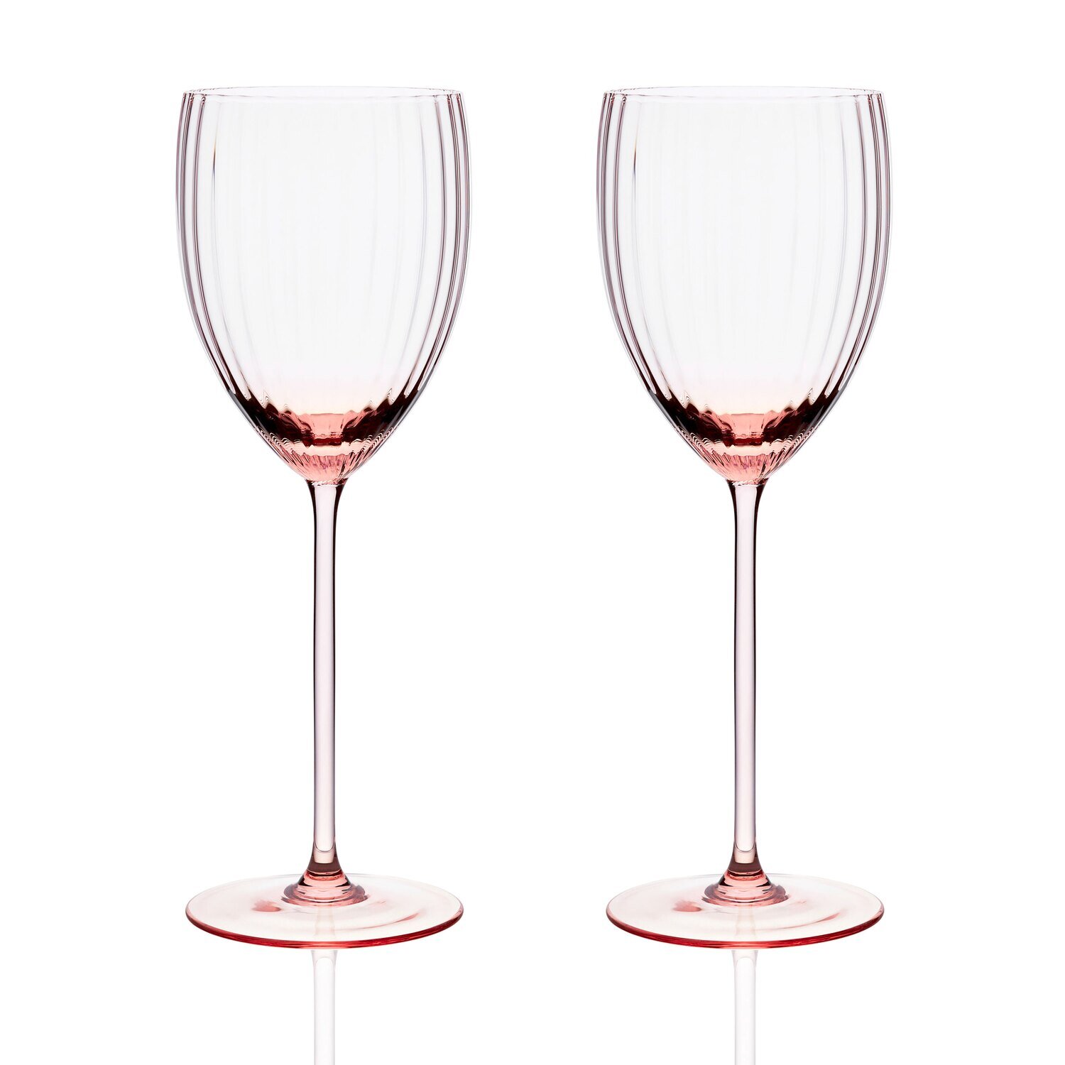 Caskata Quinn Optic White Wine Glasses Set of 2 Rose GL-OWWIN-300