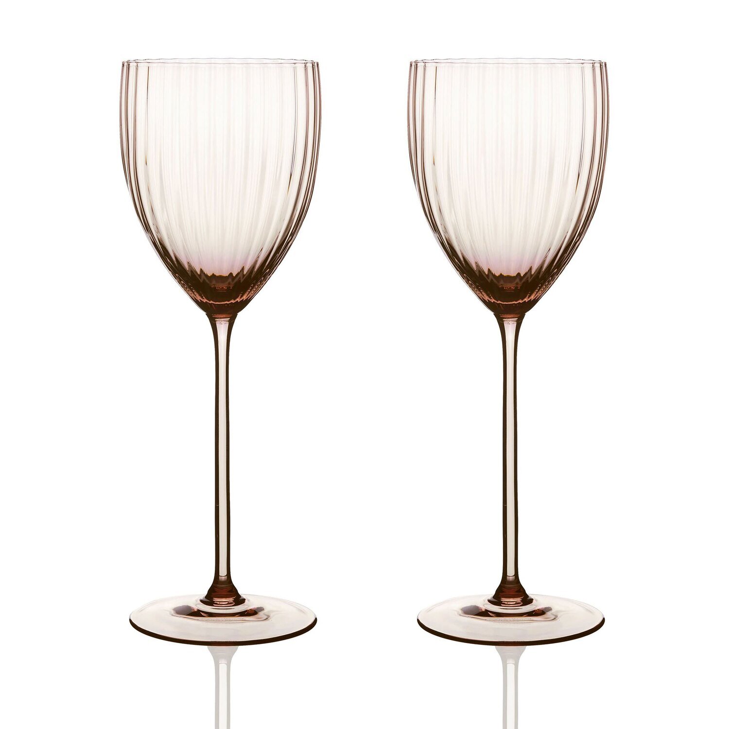 Caskata Quinn Optic White Wine Glasses Set of 2 Mocha GL-OWWIN-600