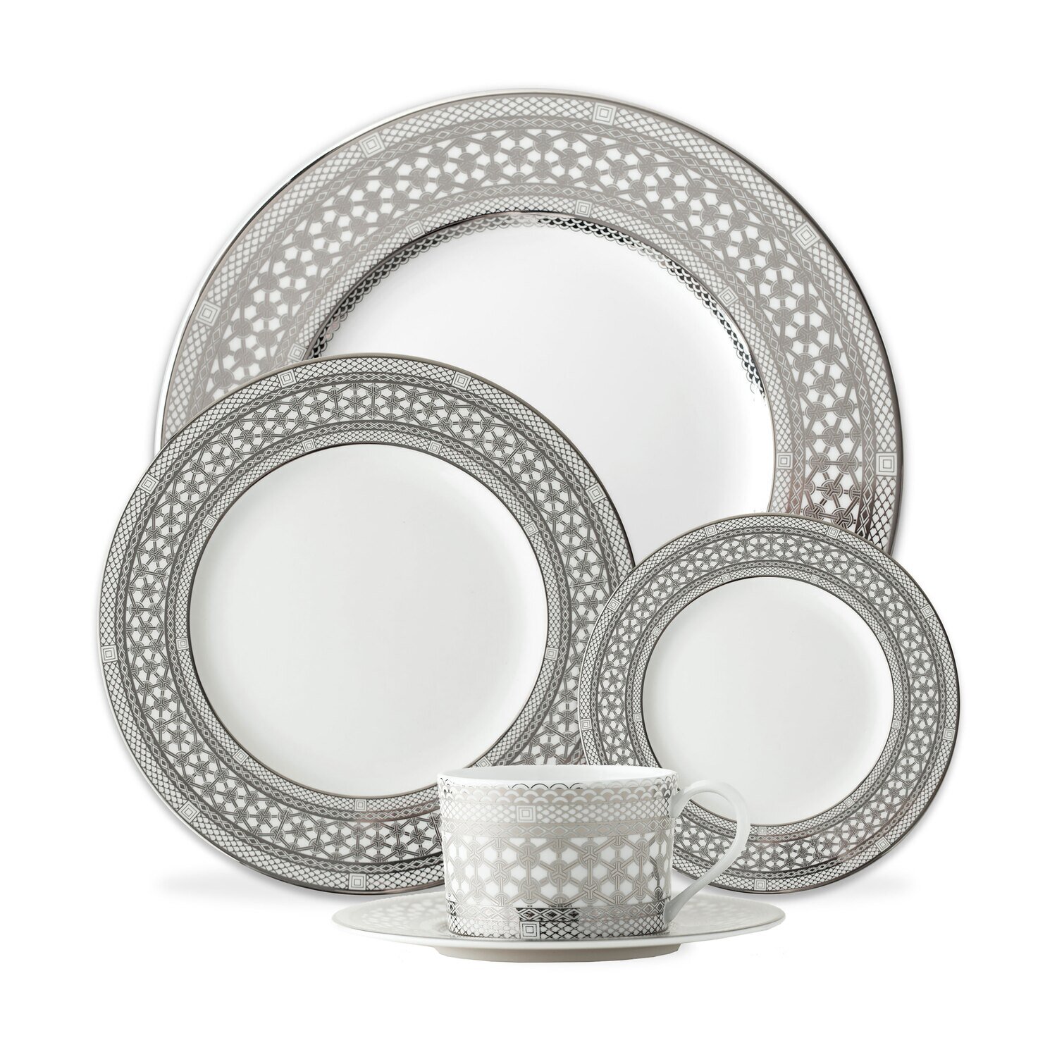 Caskata Hawthorne Ice Place Setting 5 Piece Platinum PLCE-214, MPN: PLCE-214, 816666029374