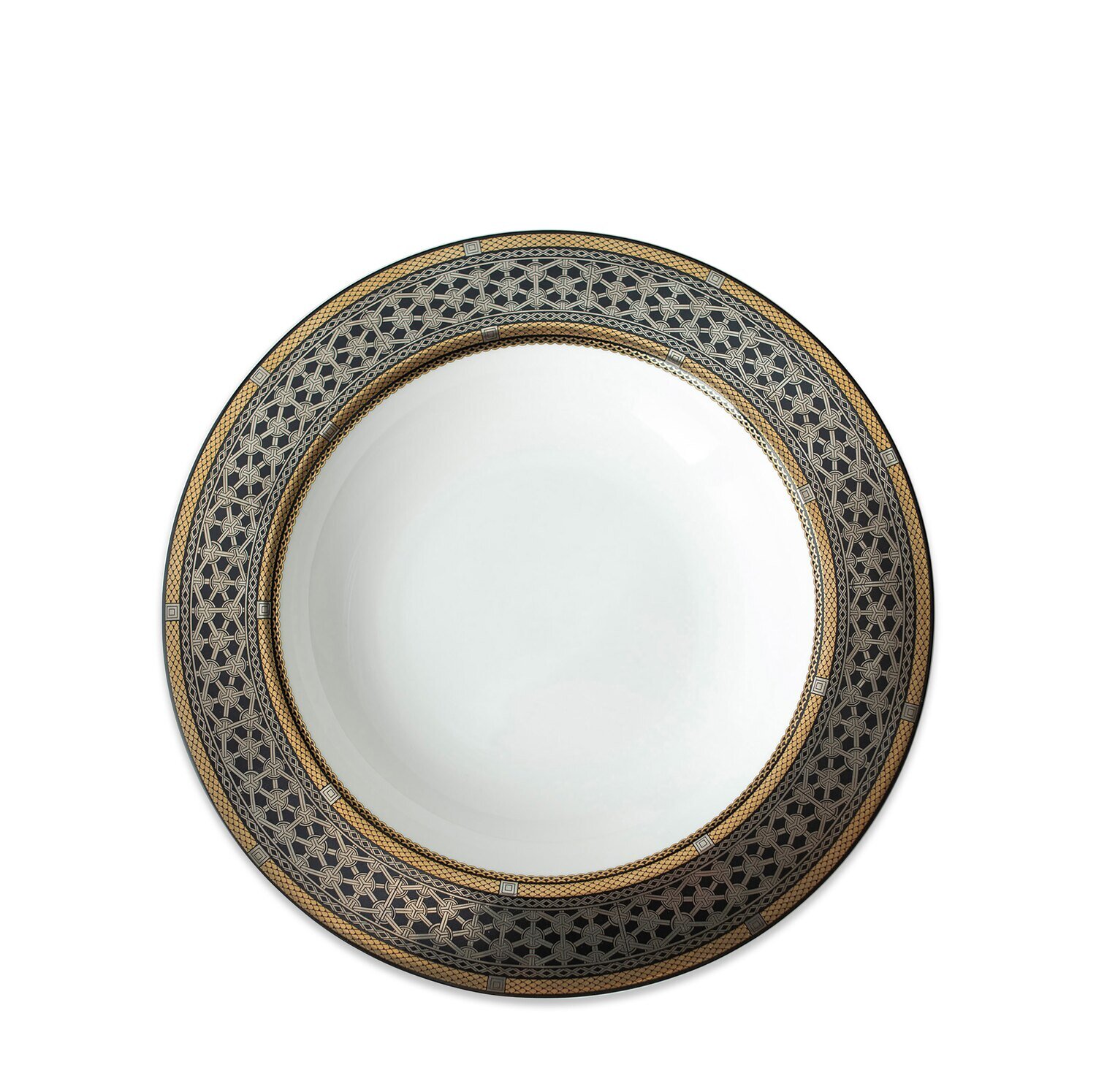Caskata Hawthorne Onyx Rimmed Soup Bowl Gold Blue Platinum SOUPL-114, MPN: SOUPL-114, 817325017312