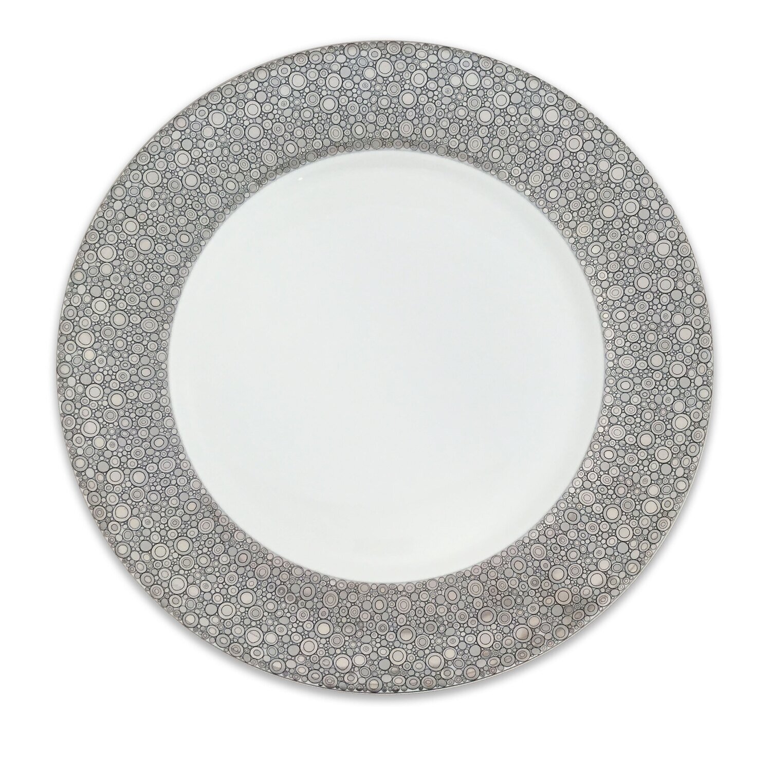 Caskata Ellington Shine Rimmed Charger Platinum BOPL-215, MPN: BOPL-215, 817325019040