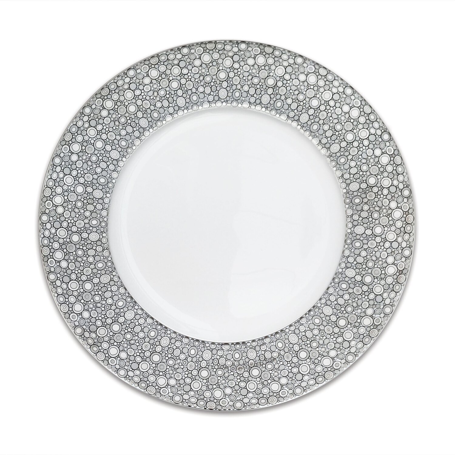 Caskata Ellington Shine Rimmed Dinner Plate Platinum DINL-215, MPN: DINL-215, 817325017572