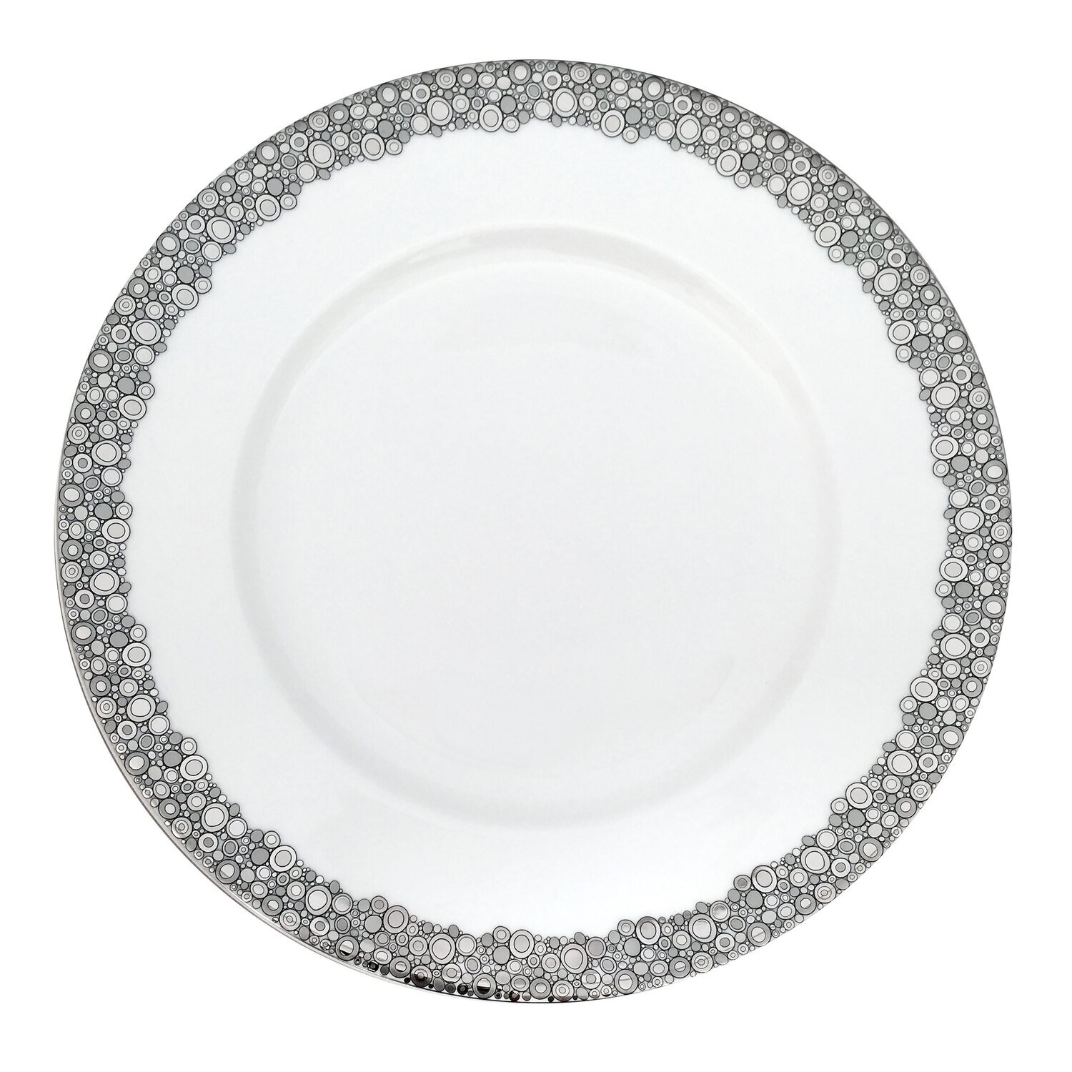 Caskata Ellington Shine Simple Rimmed Dinner Plate Platinum DINL-215S, MPN: DINL-215S, 817325018043