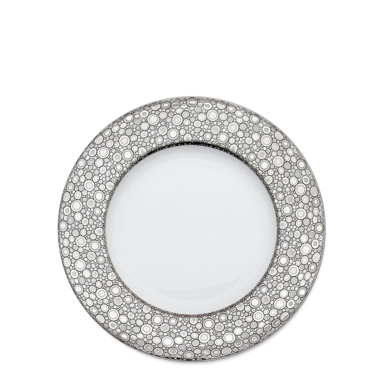 Caskata Ellington Shine Rimmed Salad Plate Plate Platinum BOL-215, MPN: BOL-215, 817325018135