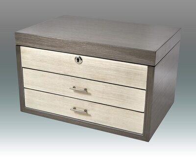 Tizo Grey Natural 2 Drawers Wooden Jewelry Box, MPN: FS832BX,