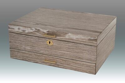 Tizo Gray Taupe Trees Wooden Jewelry Box with Lock Key, MPN: FS803BX,