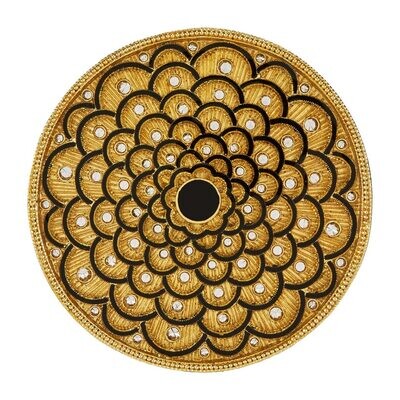 Tizo Golden-Black Enamel Blooming Coaster, MPN: RS406BKCO,