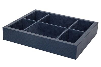 Tizo Faux Leather Blue Valet Desk Tray Sectional, MPN: SU775BLTY,