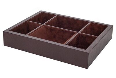 Tizo Faux Leather Brown Valet Desk Tray Sectional, MPN: SU775BRTY,