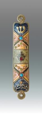 Tizo Mezuzah with Yad Bluish, MPN: RS8470MZ,