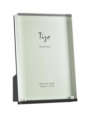 Tizo Black Tick Glassy Picture Frame 4 x 6 Inch, MPN: HA158BK46,