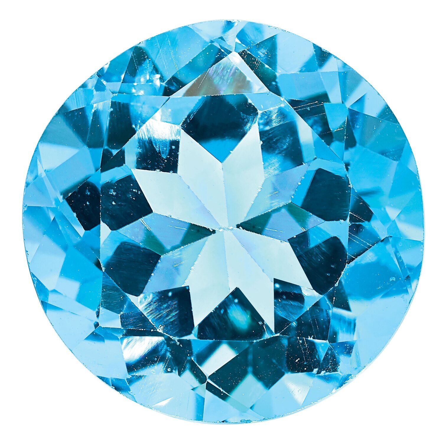 Blue Topaz 7mm Round AA Quality Gemstone BT-0700-RDF-AA, MPN: BT-0700-RDF-AA,