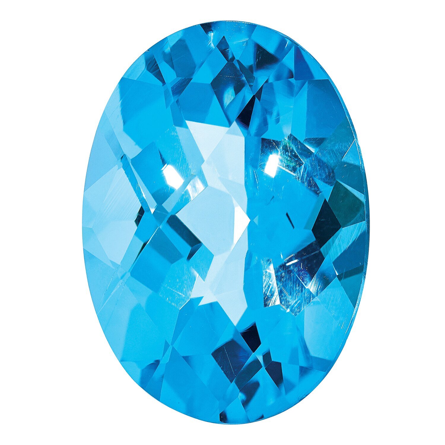 Blue Topaz 11X9mm Oval Checkerboard AA Quality Gemstone BT-1109-OVX-AA, MPN: BT-1109-OVX-AA,