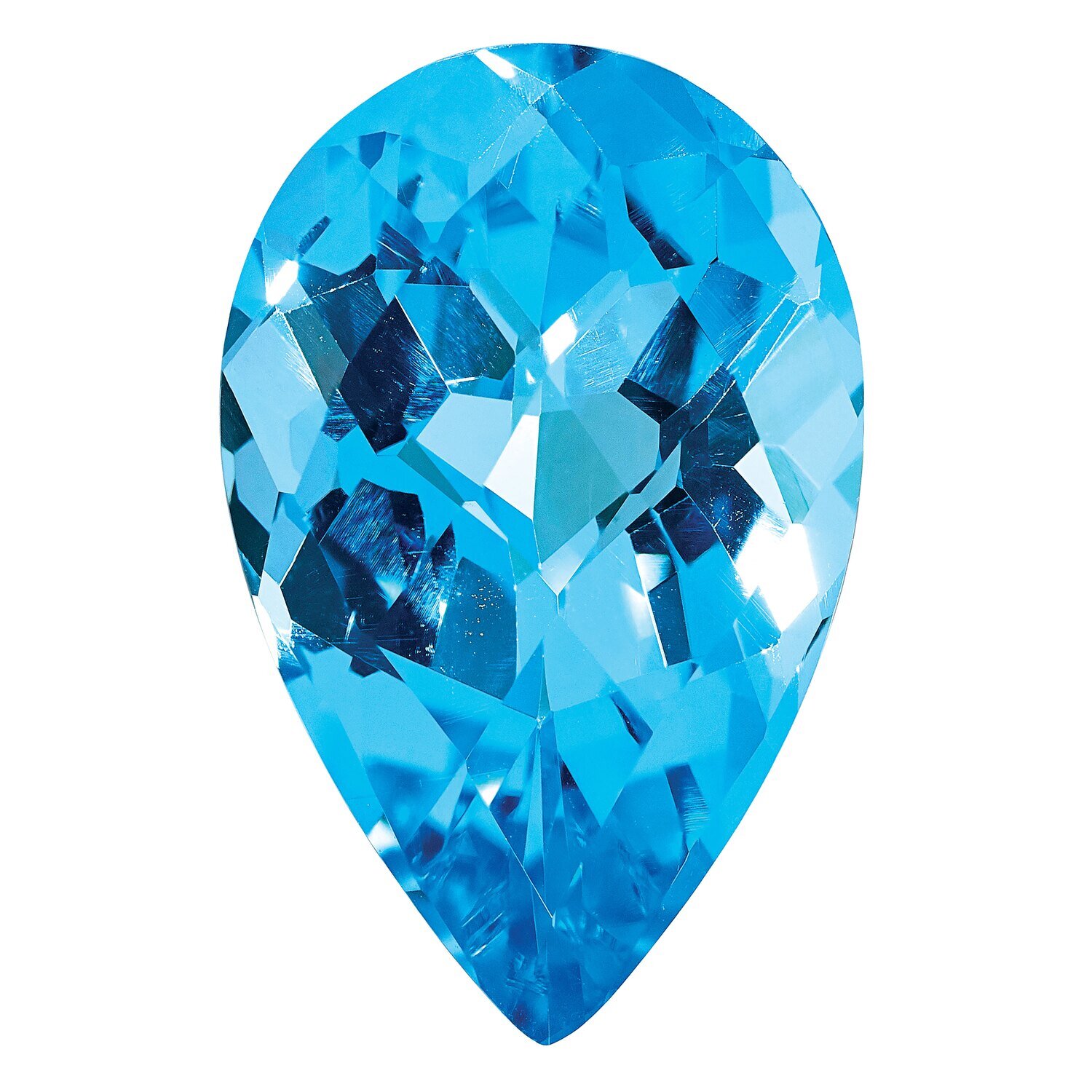 Blue Topaz 10X7mm Pear Checkerboard AA Quality Gemstone BT-1007-PSX-AA, MPN: BT-1007-PSX-AA,