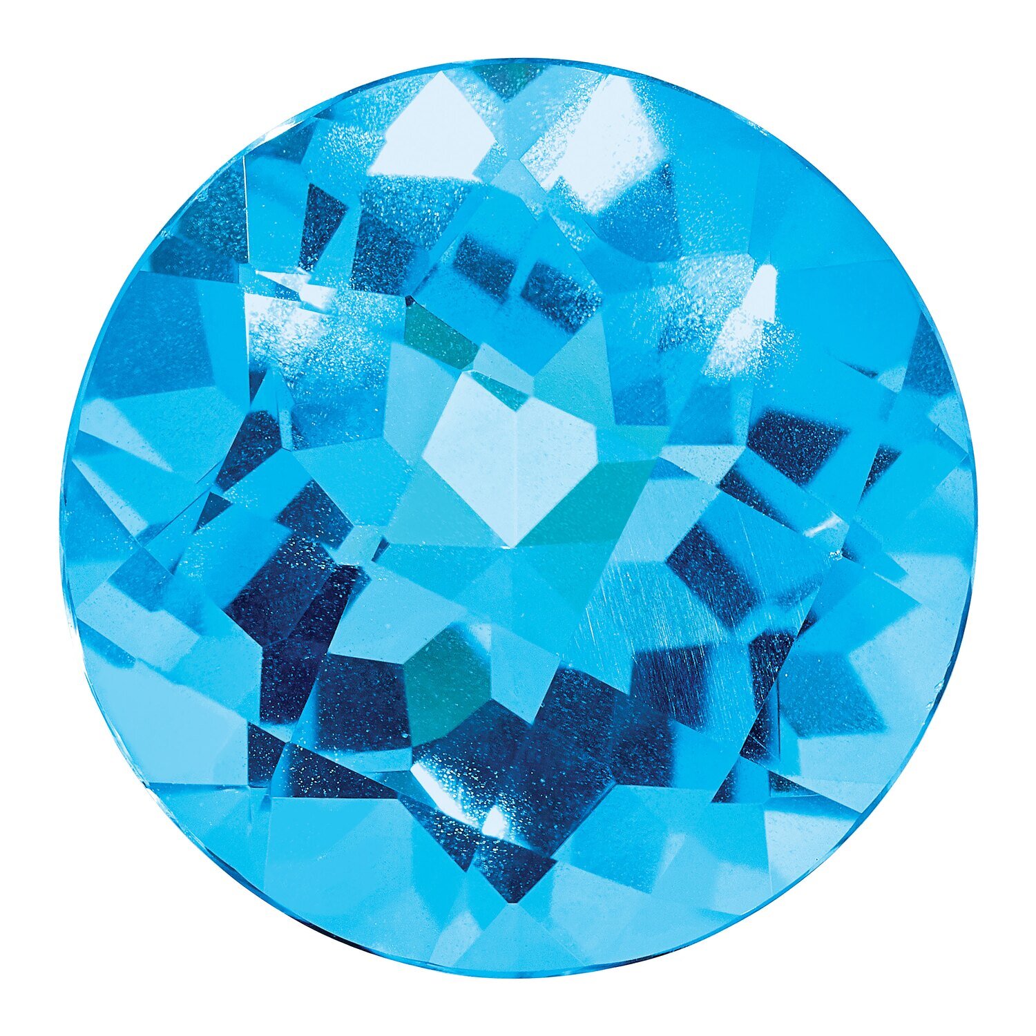 Blue Topaz 9mm Round Checkerboard AA Quality Gemstone BT-0900-RDX-AA, MPN: BT-0900-RDX-AA,