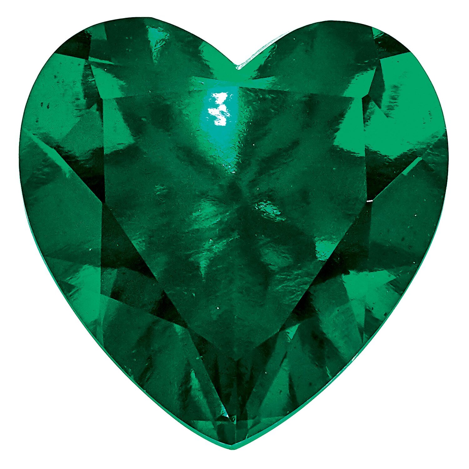 Created Emerald 5mm Heart Faceted Gemstone CE-0500-HTF