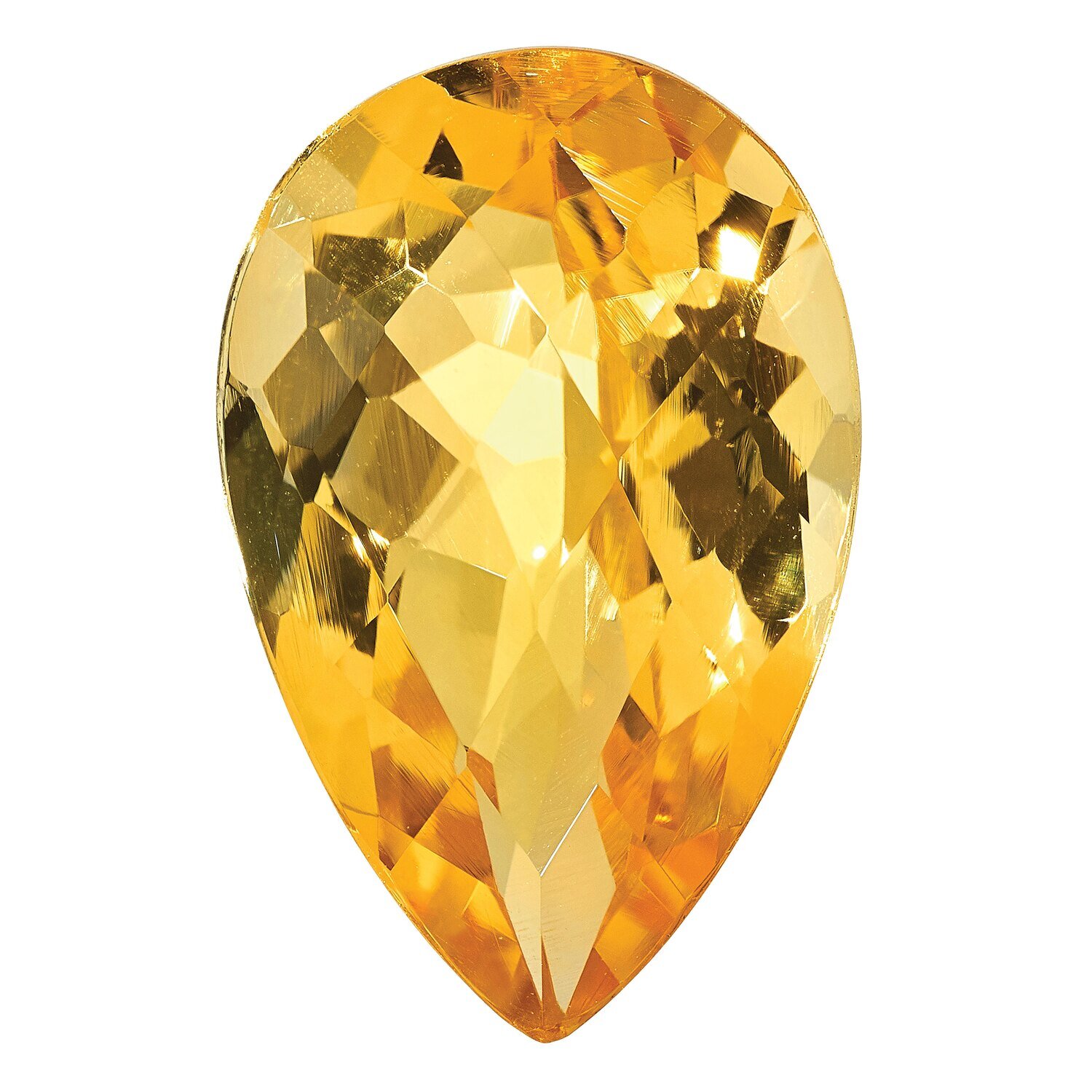 Citrine 6X4mm Pear Checkerboard AA Quality Gemstone CI-0604-PSX-AA, MPN: CI-0604-PSX-AA,