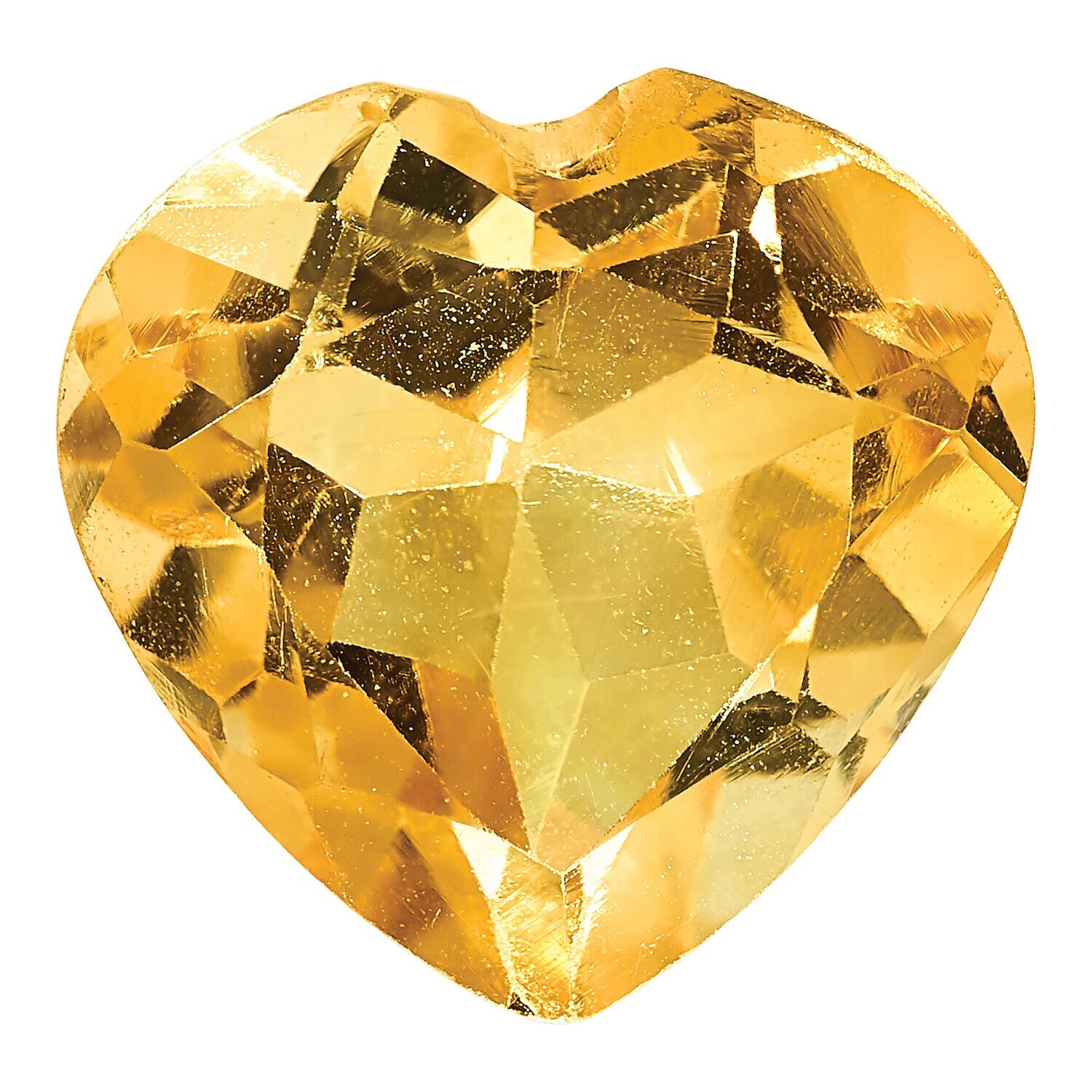 Citrine 7mm Heart Faceted AA Quality Gemstone CI-0700-HTF-AA, MPN: CI-0700-HTF-AA,