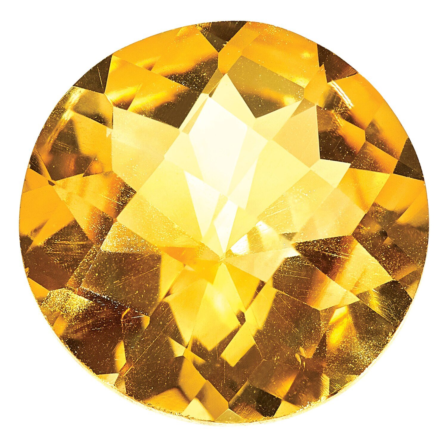 Citrine 9mm Round Checkerboard AA Quality Gemstone CI-0900-RDX-AA, MPN: CI-0900-RDX-AA,