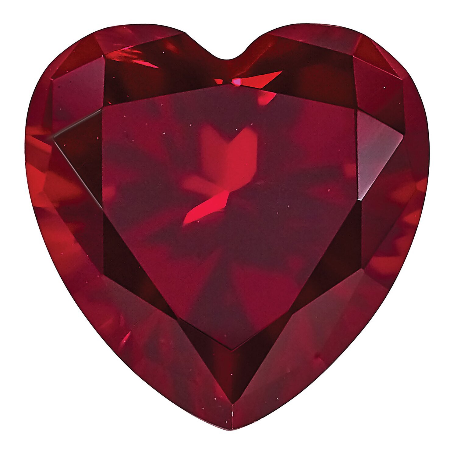 Created Ruby 6mm Heart Faceted Gemstone CR-0600-HTF, MPN: CR-0600-HTF,