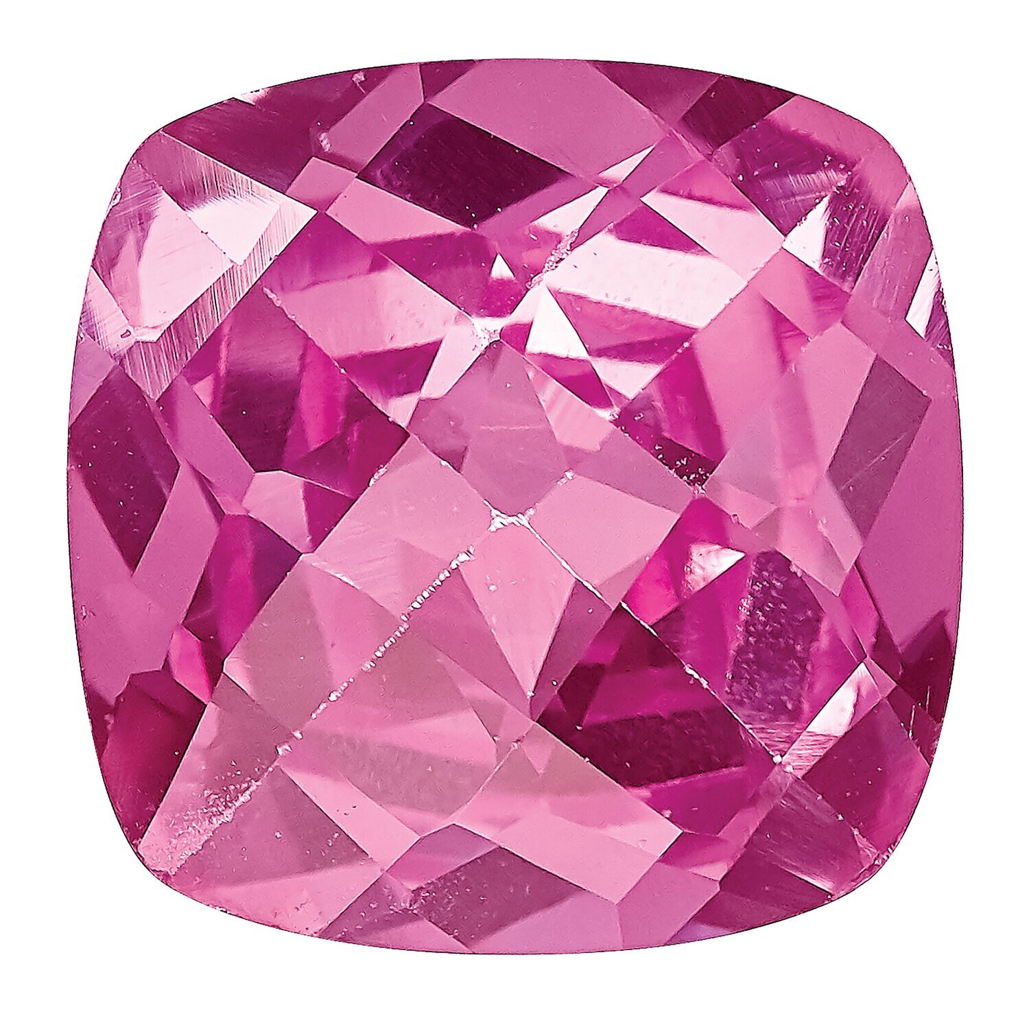 Created Sapphire Pink 5mm Cushion Xbrd Gemstone CS-0500-CUX-PK, MPN: CS-0500-CUX-PK, 883957998213