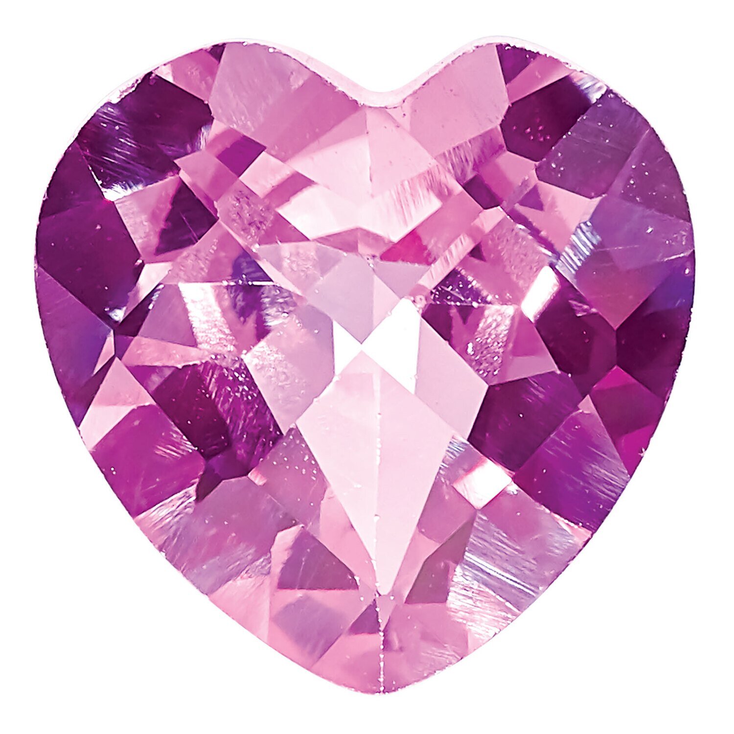 Created Pink Sapphire 6mm Heart Xbrd Gemstone CS-0600-HTX-PK, MPN: CS-0600-HTX-PK, 883957998947