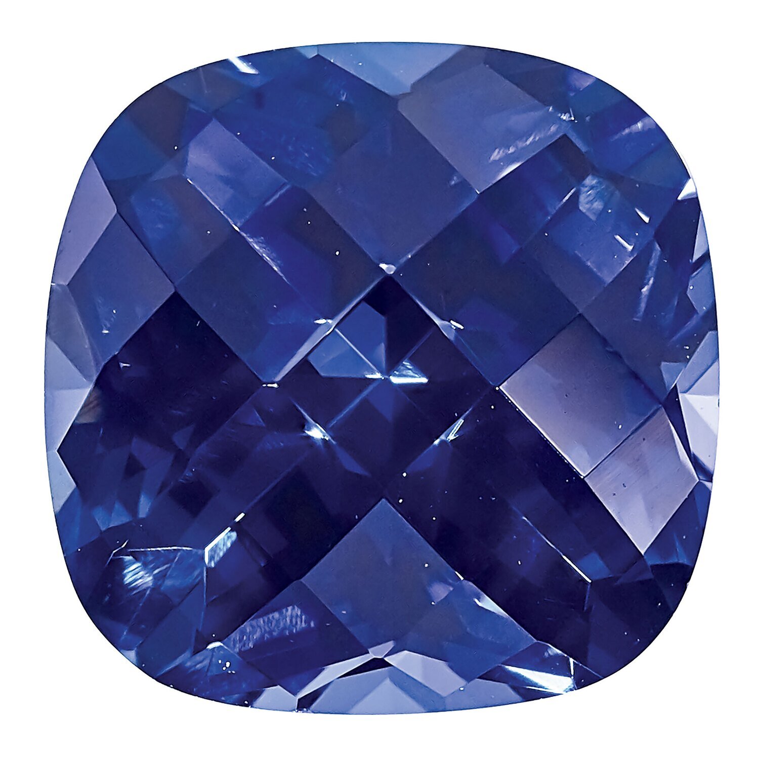 Created Sapphire Blue 7mm Cushion Xbrd Gemstone CS-0700-CUX-BL