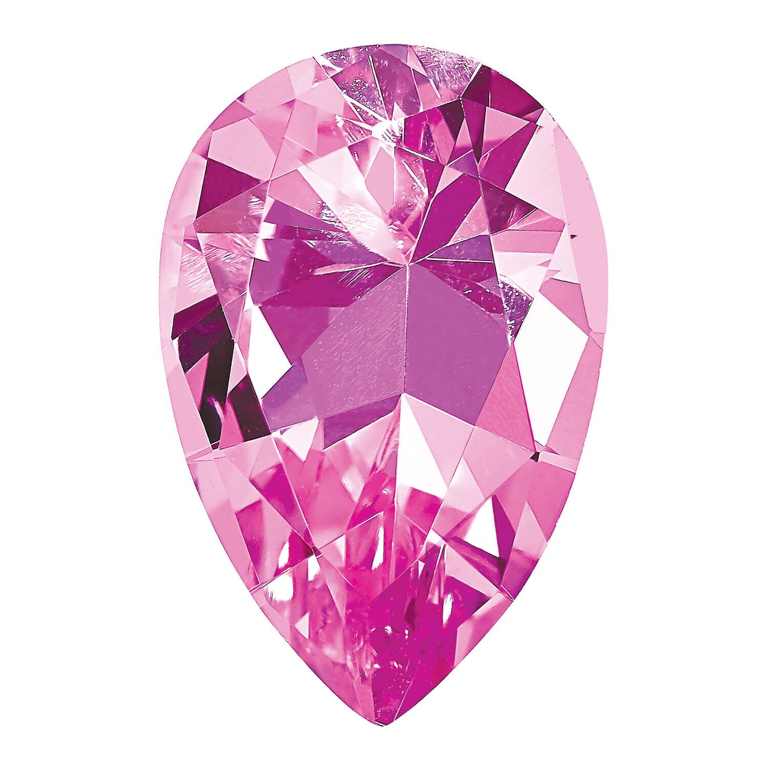 Created Sapphire Pink 6X4mm Pear Gemstone CS-0604-PSF-PK