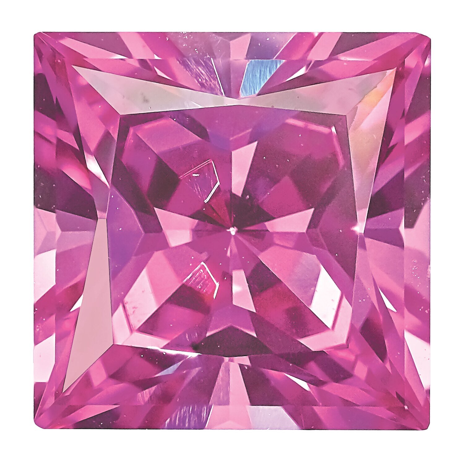 Created Sapphire Pink 7mm Princess Gemstone CS-0700-SQP-PK