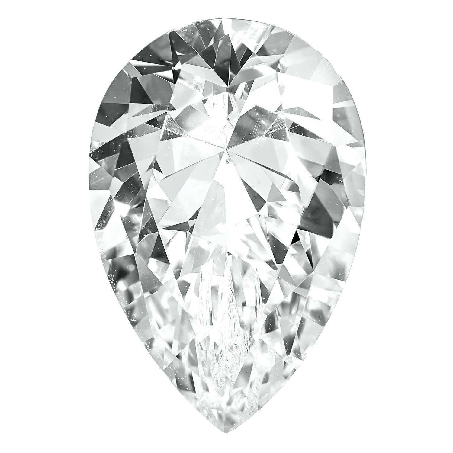 Cubic Zirconia White 6X4mm Pear AAA Quality Gemstone CZ-0604-PSF-WH-AAA, MPN: CZ-0604-PSF-WH-AAA,