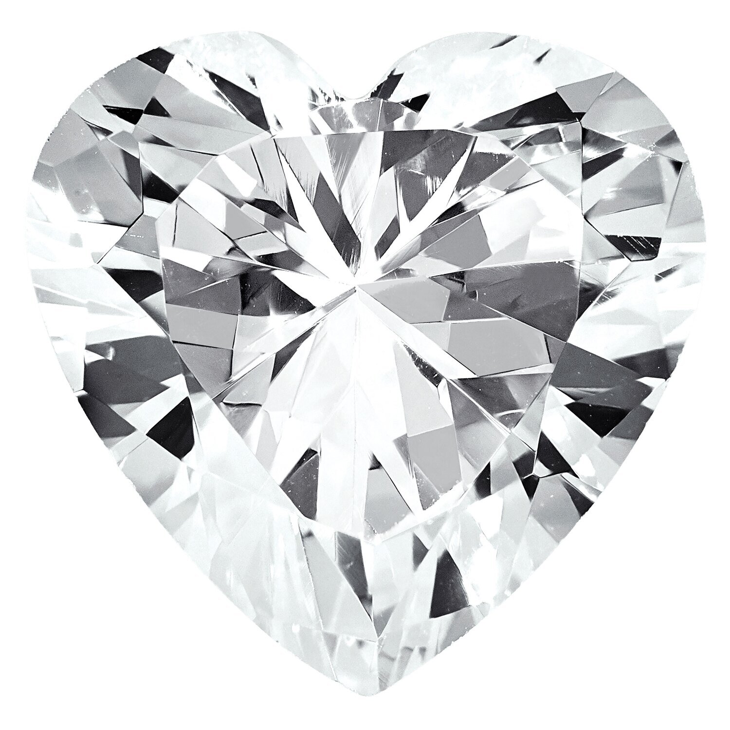 Cubic Zirconia White 4mm Heart Faceted A Quality Gemstone CZ-0400-HTF-WH-A, MPN: CZ-0400-HTF-WH-A,