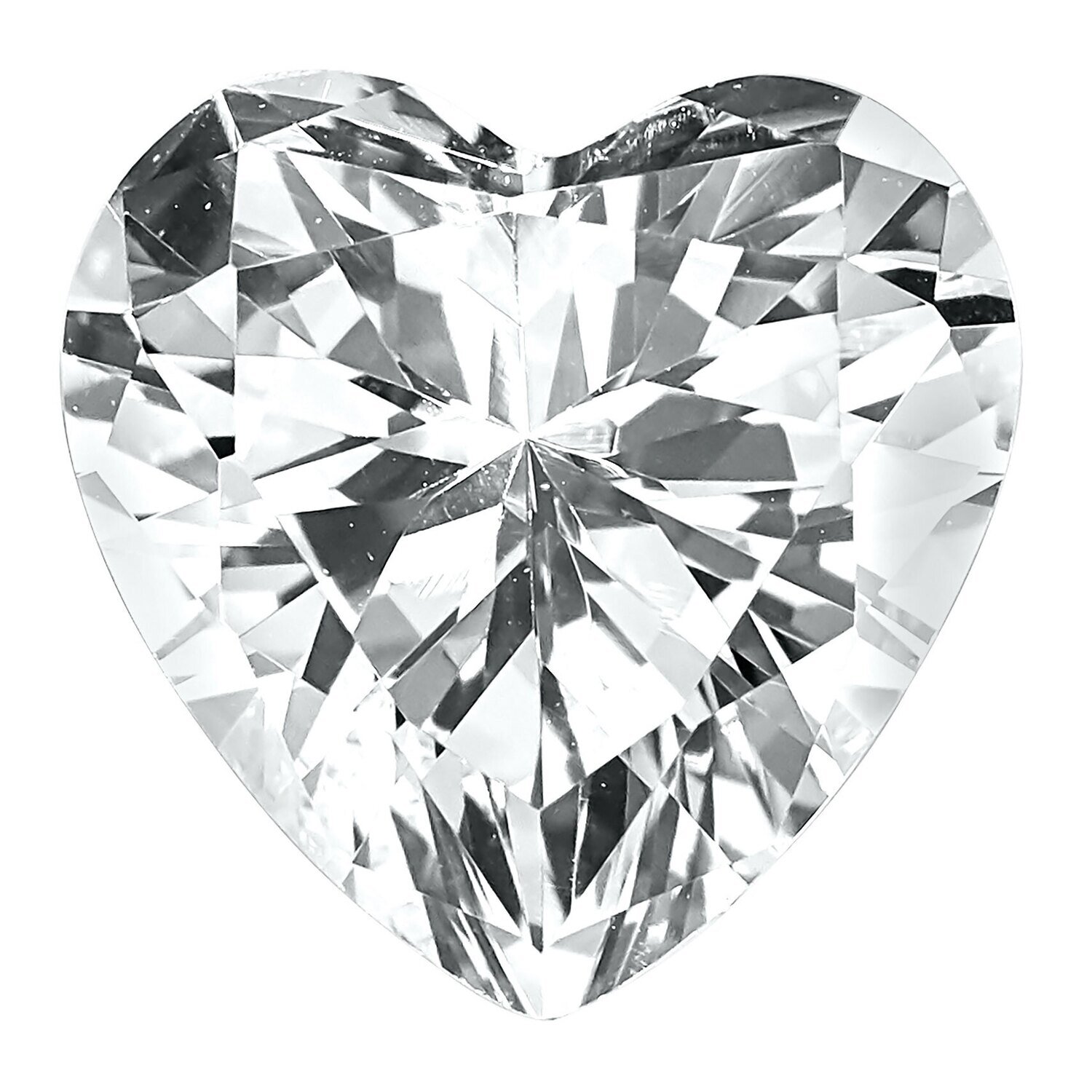 Cubic Zirconia White 6mm Heart Faceted AAA Quality Gemstone CZ-0600-HTF-WH-AAA, MPN: CZ-0600-HTF-WH…