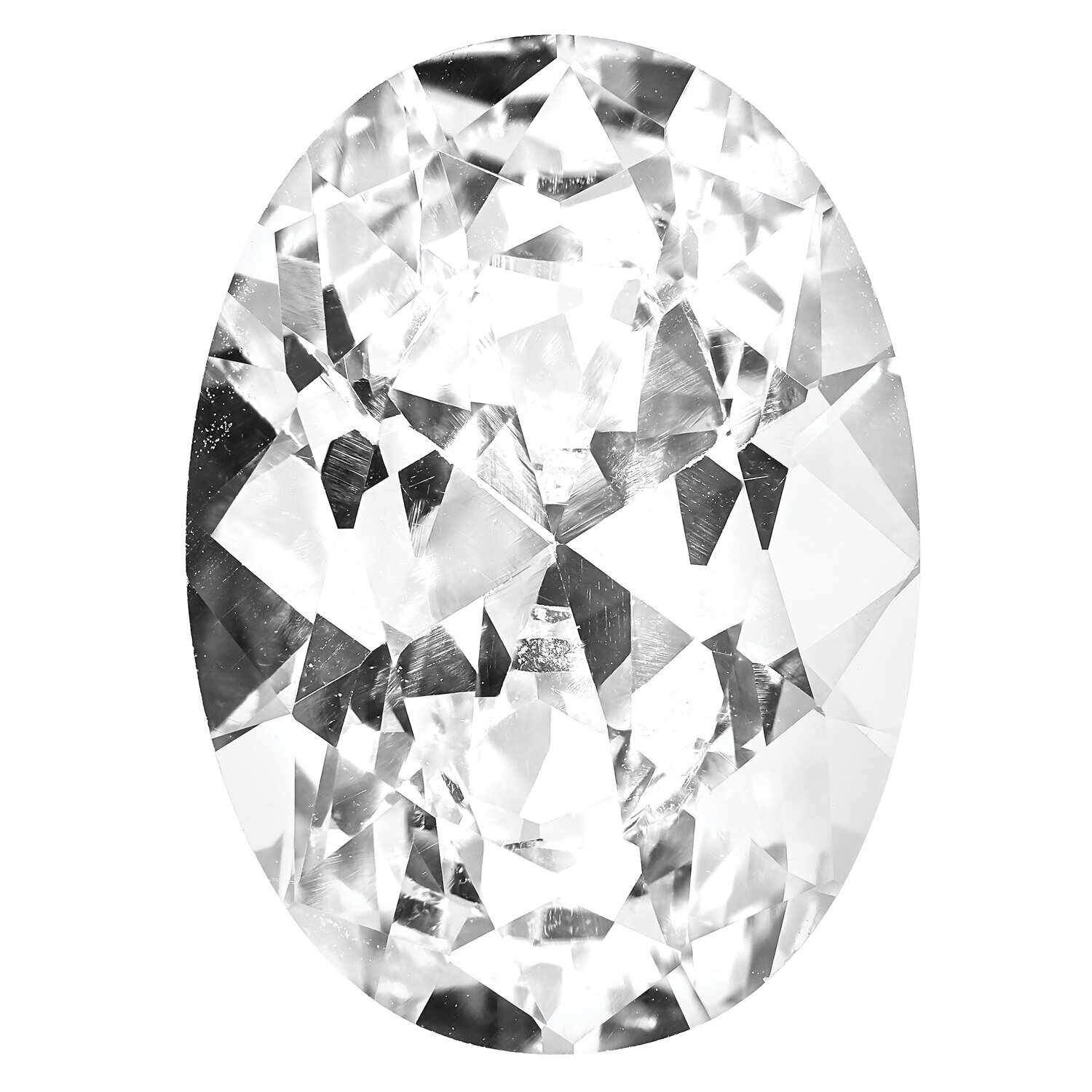 Cubic Zirconia White 12X10mm Oval A Quality Gemstone CZ-1210-OVF-WH-A, MPN: CZ-1210-OVF-WH-A,