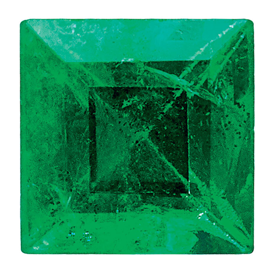Emerald 3mm Square Step Cut AA Quality Gemstone EM-0300-SQS-AA