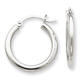 2.5mm Round Hoop Earrings 14k White Gold T840, MPN: T840, 883957286624