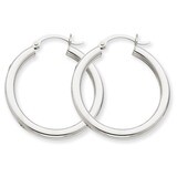 3mm Round Hoop Earrings 14k White Gold T849, MPN: T849, 883957286808