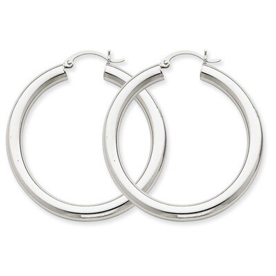 4mm Lightweight Round Hoop Earrings 14k Gold Polished T858L, MPN: T858L, 883957286990