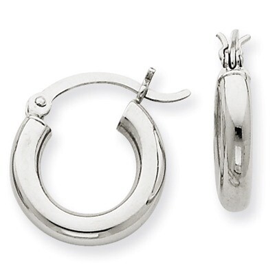 3mm Lightweight Round Hoop Earrings 14k White Gold T852L, MPN: T852L, 883957286877
