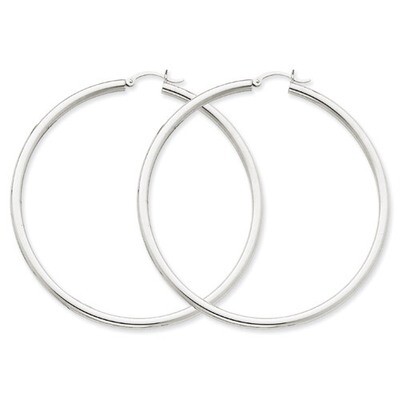 Hoop Earrings 14k White Gold T857L, MPN: T857L, 883957286976