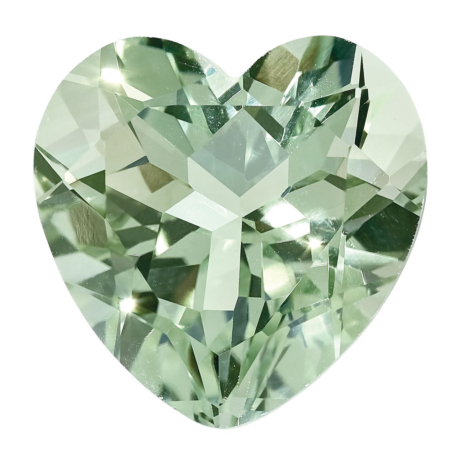 Green Quartz 5mm Heart Faceted AA Quality Gemstone GQ-0500-HTF-AA, MPN: GQ-0500-HTF-AA,