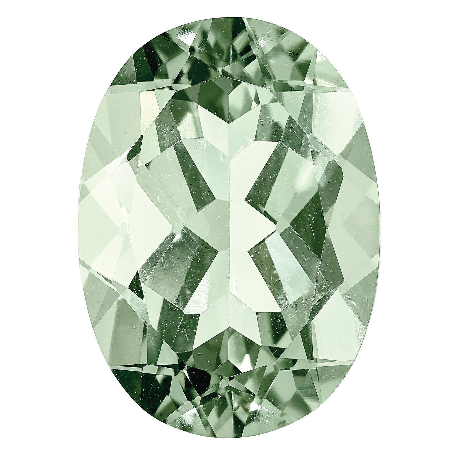 Green Quartz 6X4mm Oval AA Quality Gemstone GQ-0604-OVF-AA, MPN: GQ-0604-OVF-AA,